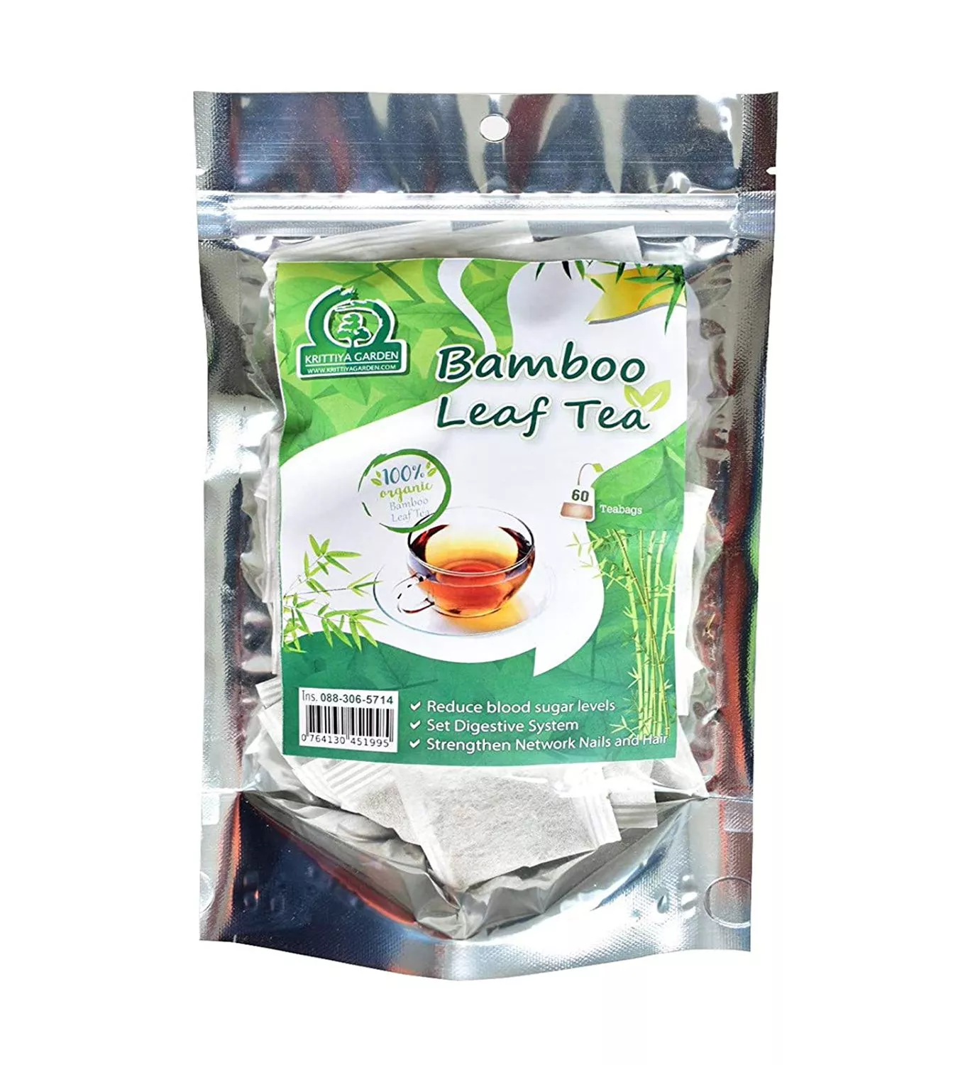 Bamboo Leaf Tea 60-Teabags (3.2oz) - Krittiya Garden World