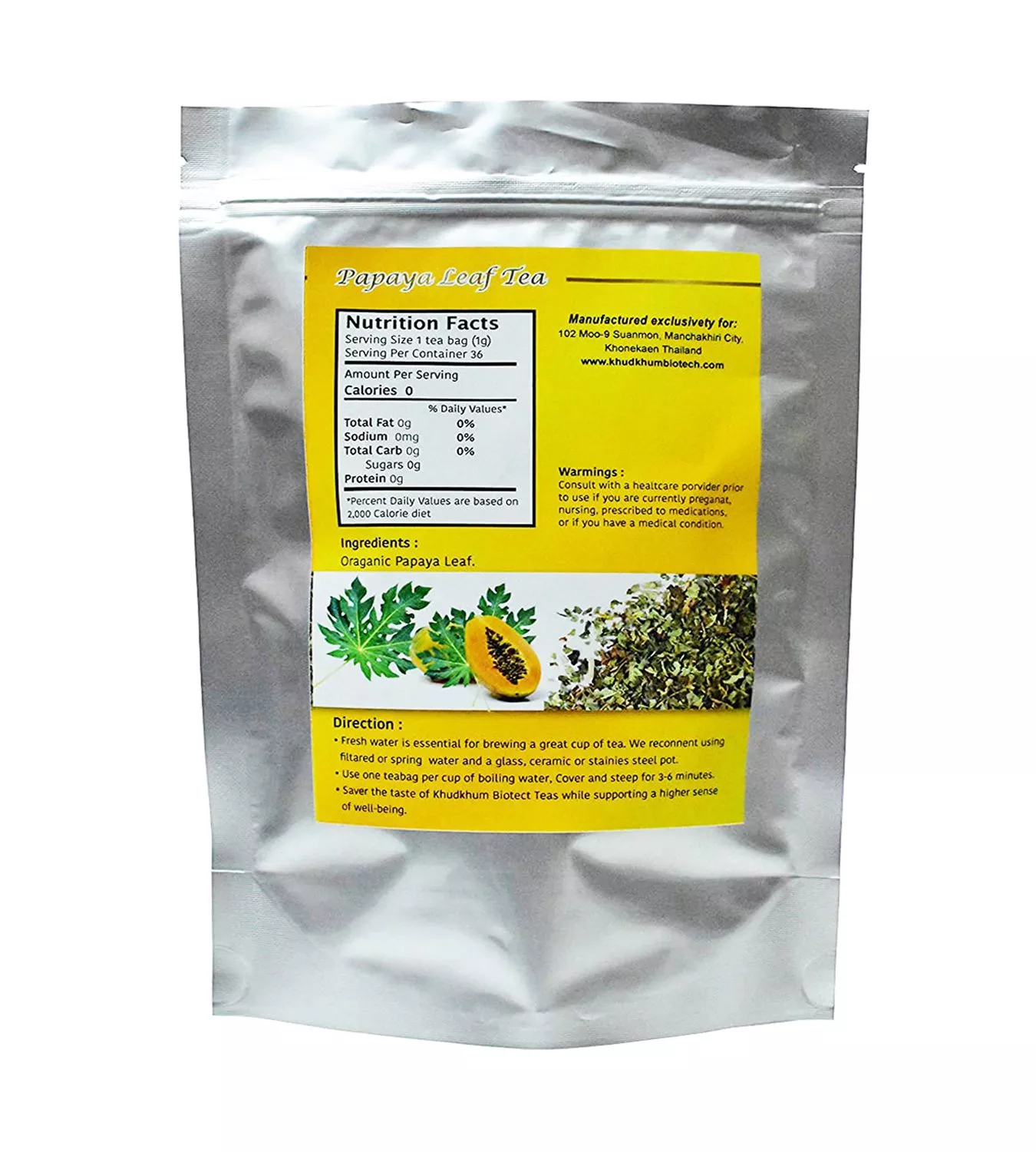 Papaya Leaf Tea 36-Teabags Back