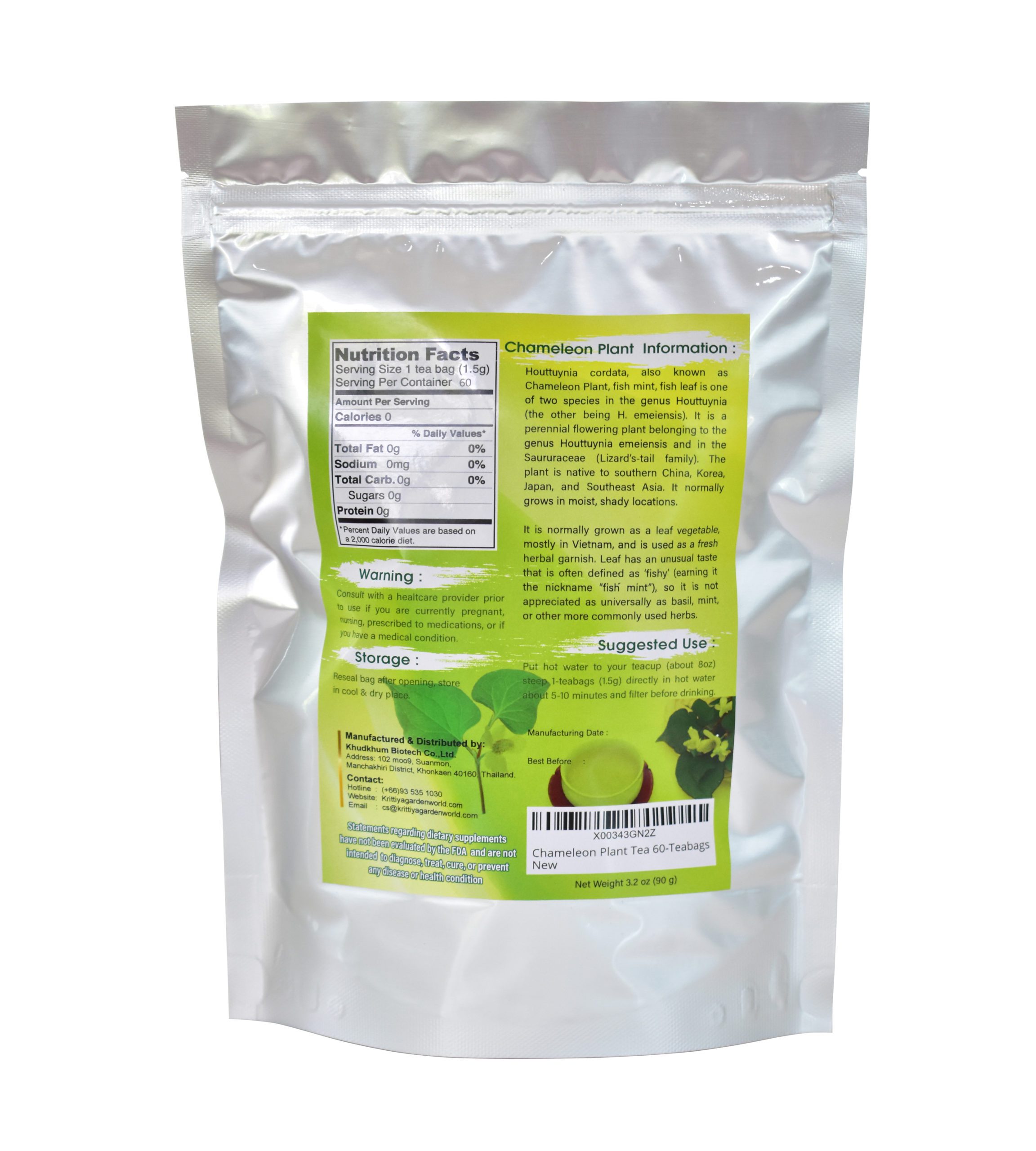 Chameleon Plant Tea 60-Teabags Back