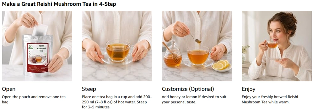 Reishi Mushroom Tea Brewing Reishi Mushroom Tea Brewing