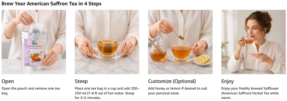 American Saffron Herbal Tea Brewing