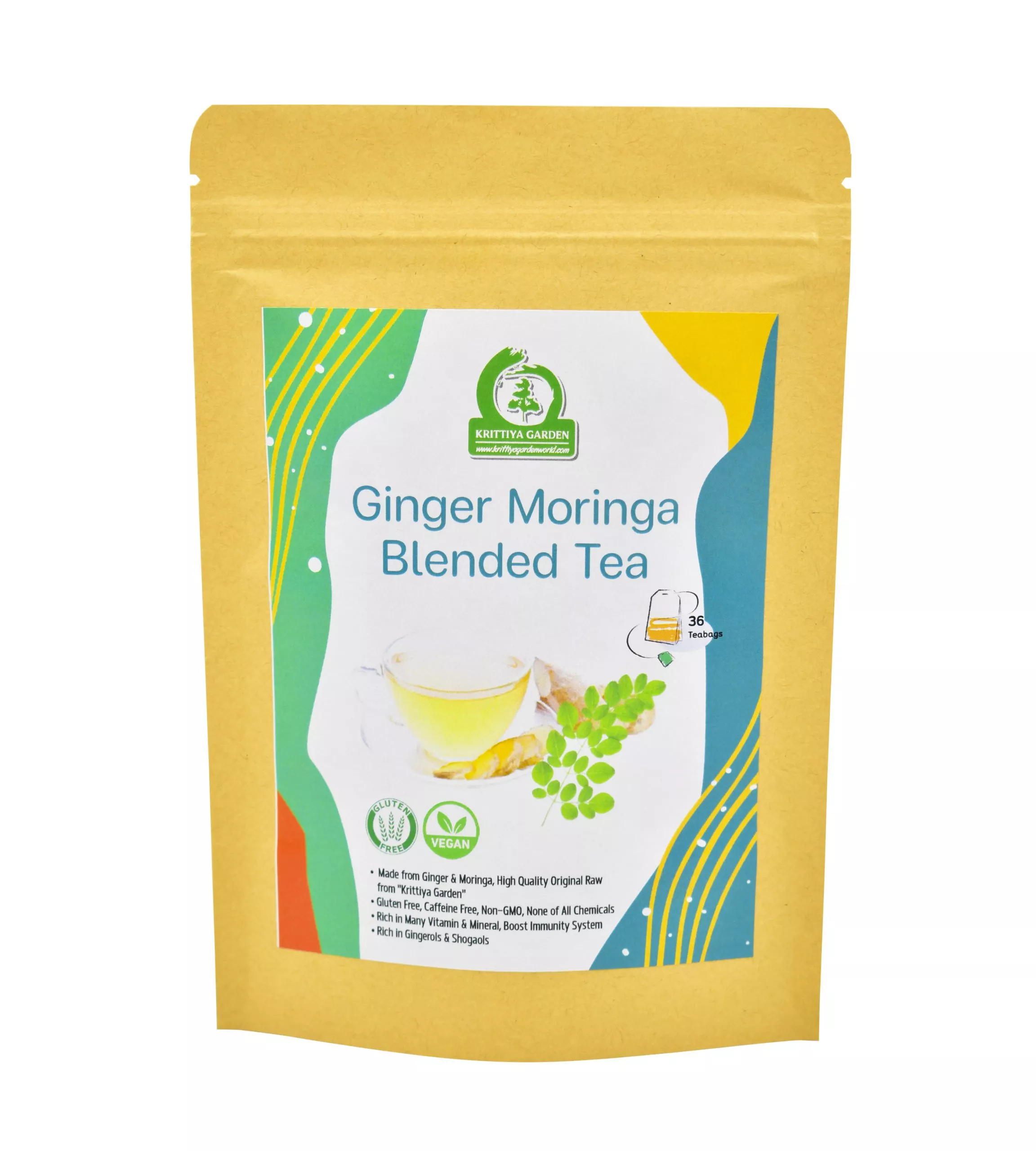 Ginger Moringa Blended Tea Front