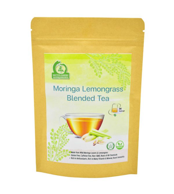 Moringa Lemongrass Blended Tea Front