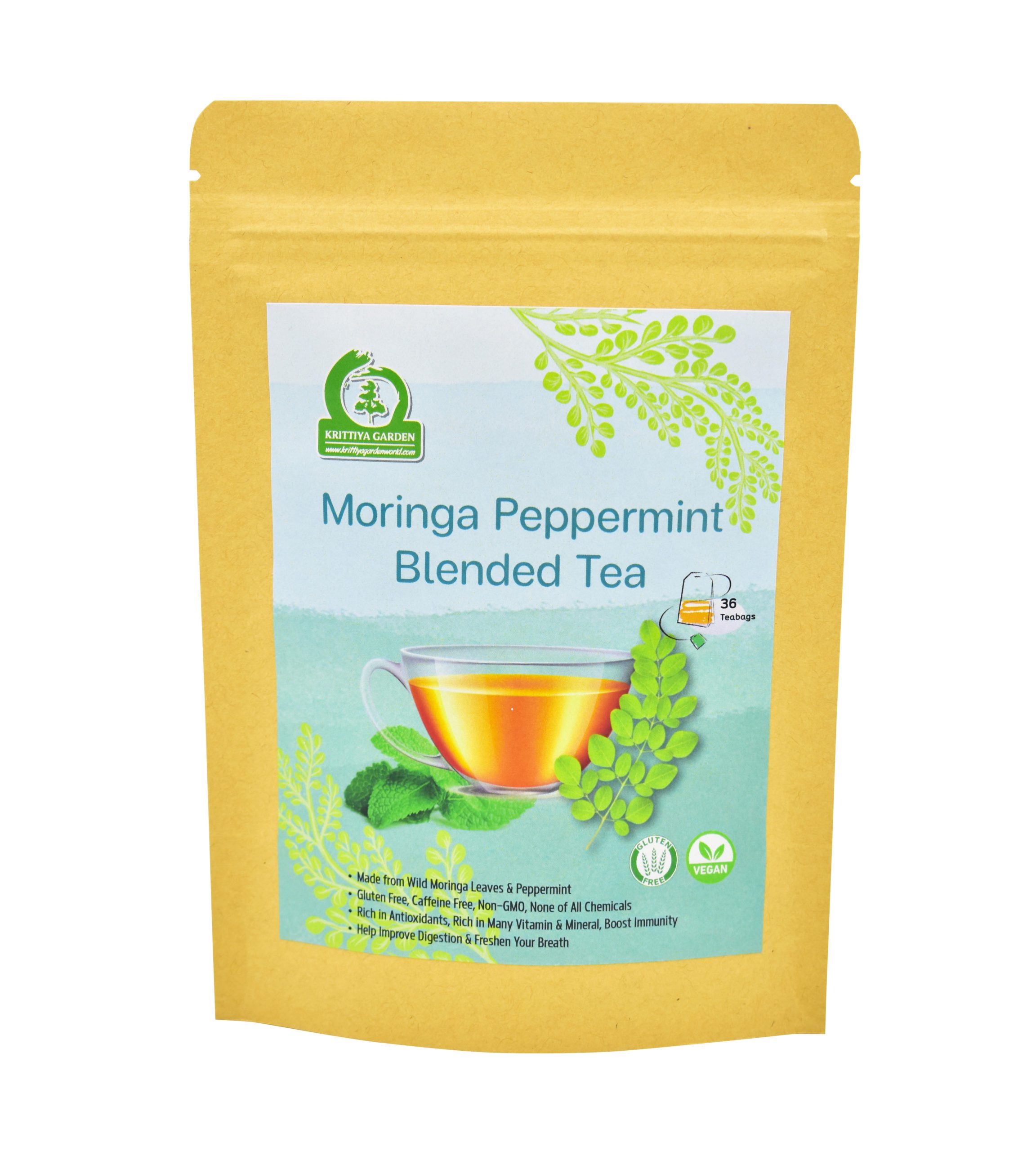 Moringa Peppermint Blended Tea Front