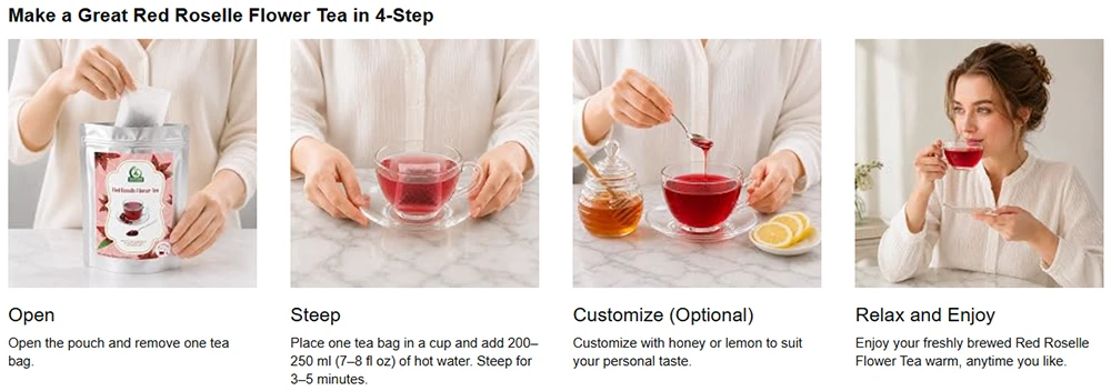 Red Roselle Flower Tea Brewing