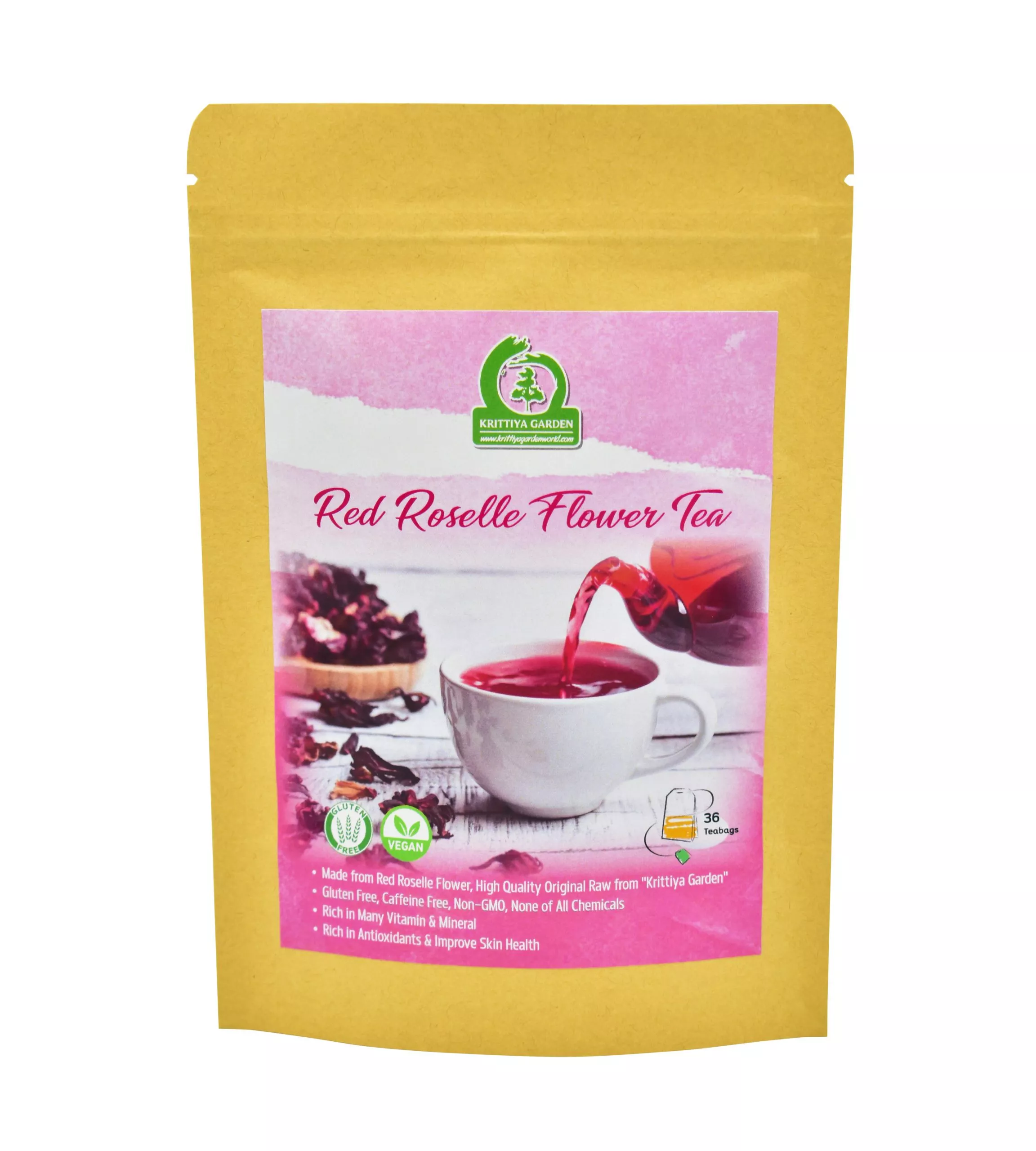 Red Roselle Flower Tea Front