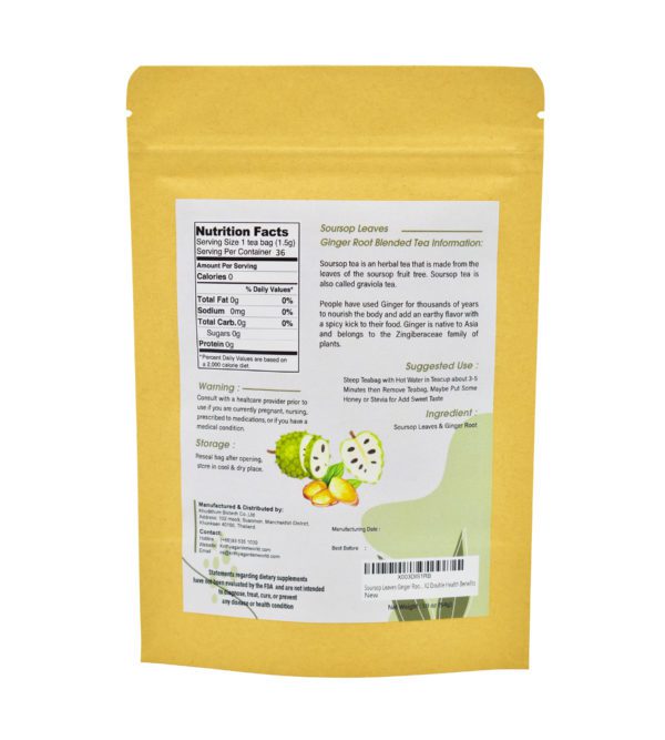 Soursop Leaves Ginger Root Blended Tea Back