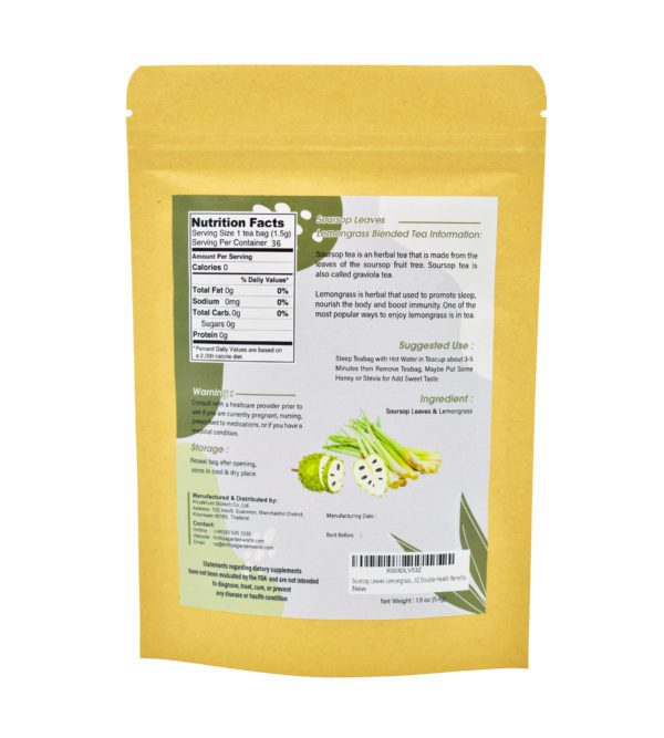 Soursop Leaves Lemongrass Blended Tea Back