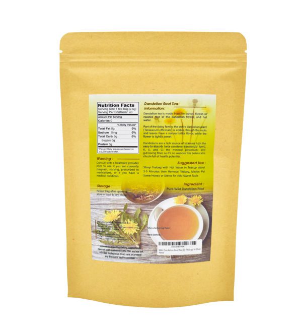 Wild Dandelion Root Tea Back