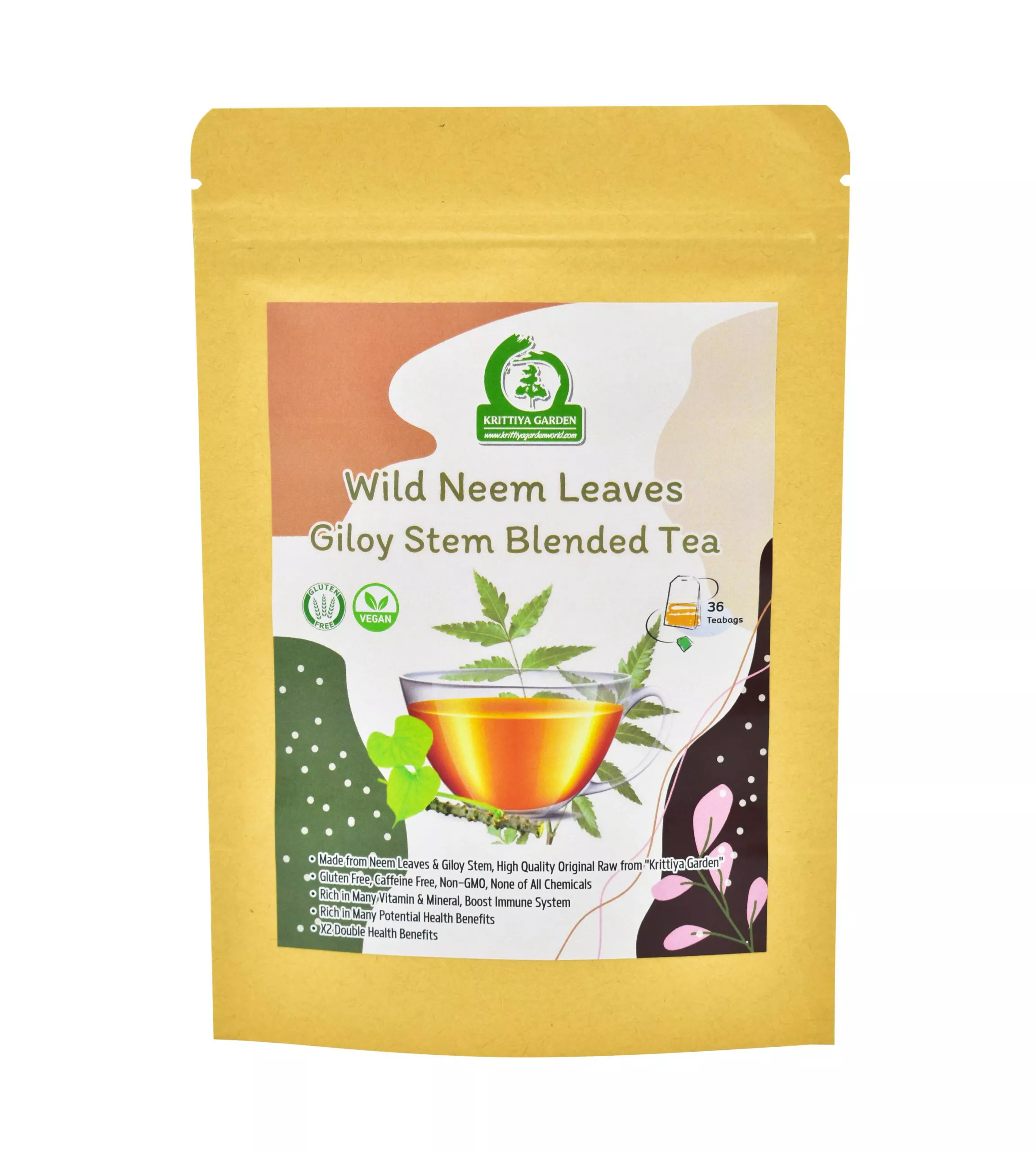 Wild Neem Leaves Giloy Stem Blended Tea Front