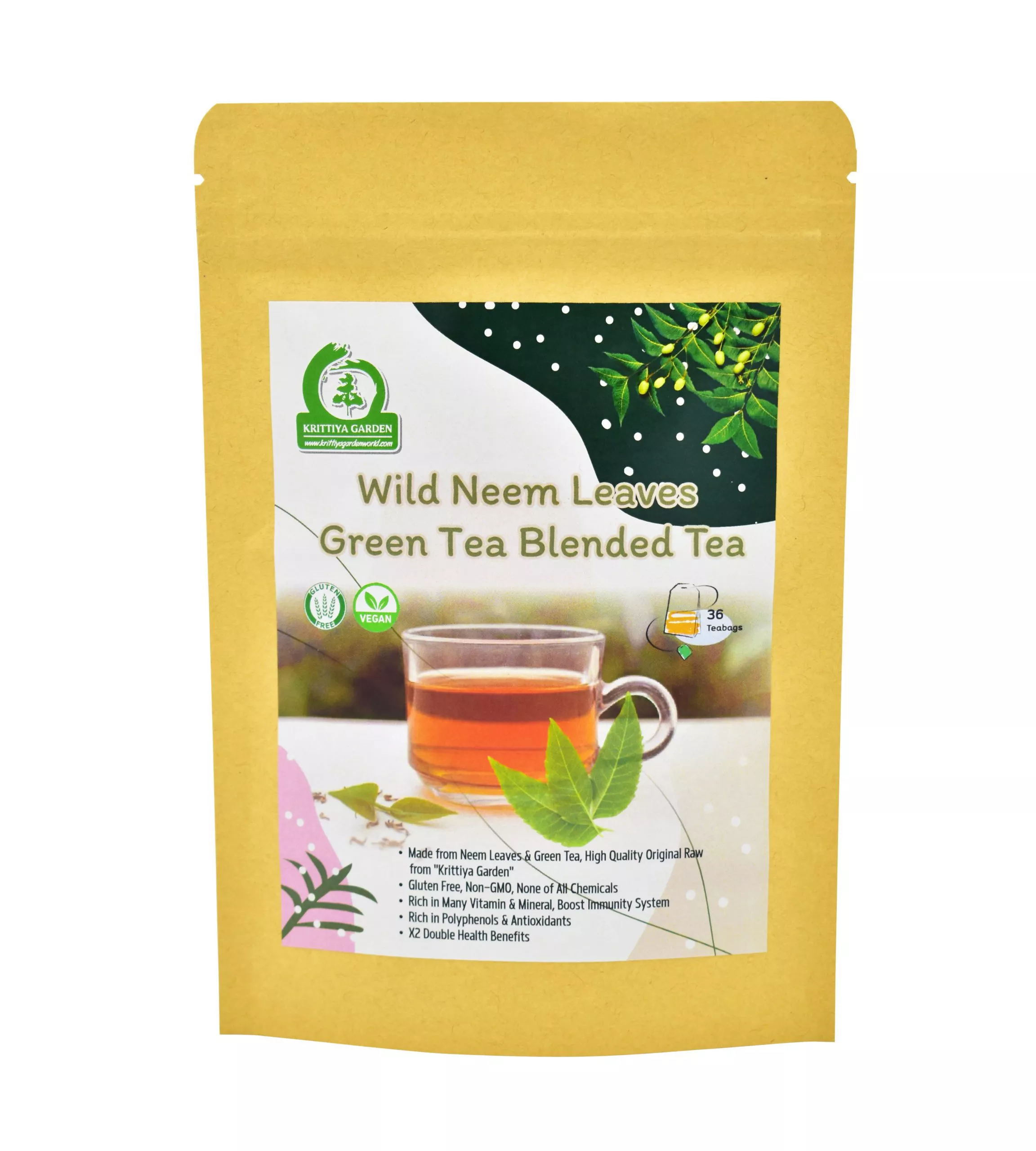 Wild Neem Leaves Green Tea Blended Tea Front