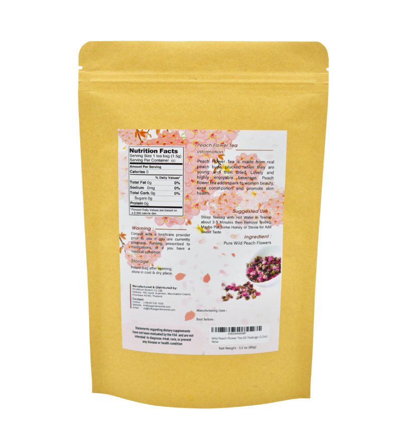 Wild Peach Flower Tea 60Teabags (3.2oz) Krittiya Garden World